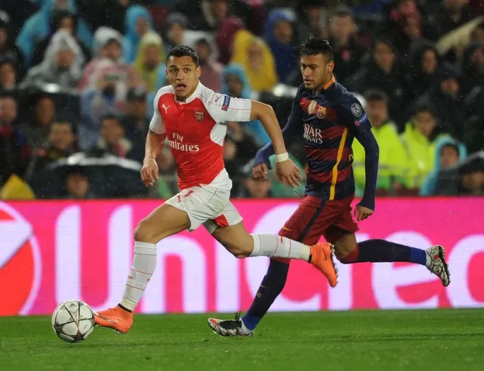 Framed Print : Clash of Stars: Alexis Sanchez vs Neymar - UEFA Champions League 2015-16: Barcelona vs Arsenal Framed Print : Clash of Stars: Alexis Sanchez vs Neymar - UEFA Champions League 2015-16: Barcelona vs Arsenal