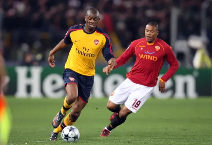 Framed Print : Clash of Stars: Arsenal's Abou Diaby vs. Roma's Julio Baptista in UEFA Champions League Showdown Framed Print : Clash of Stars: Arsenal's Abou Diaby vs. Roma's Julio Baptista in UEFA Champions League Showdown