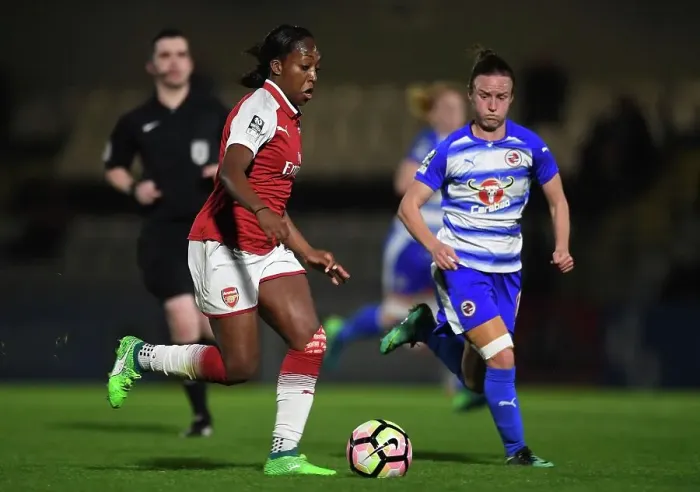 Framed Print : Clash of Stars: Danielle Carter vs. Remi Allen - Arsenal Women vs. Reading Ladies Showdown Framed Print : Clash of Stars: Danielle Carter vs. Remi Allen - Arsenal Women vs. Reading Ladies Showdown