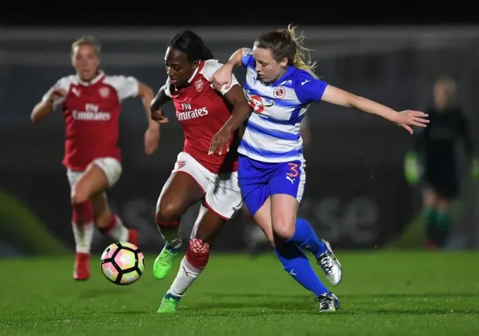 Framed Print : Clash of Stars: Danielle Carter vs. Harriet Scott - Arsenal Women vs. Reading Ladies Framed Print : Clash of Stars: Danielle Carter vs. Harriet Scott - Arsenal Women vs. Reading Ladies