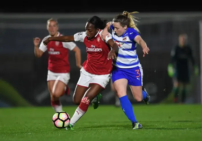 Framed Print : Clash of Stars: Danielle Carter vs. Harriet Scott - Arsenal Women vs. Reading Ladies Framed Print : Clash of Stars: Danielle Carter vs. Harriet Scott - Arsenal Women vs. Reading Ladies