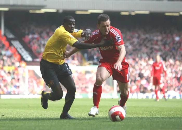 Framed Print : Clash of Stars: Eboue vs. Aurelio in Liverpool's 4:1 Victory over Arsenal, 2007 Framed Print : Clash of Stars: Eboue vs. Aurelio in Liverpool's 4:1 Victory over Arsenal, 2007