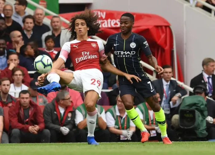 Framed Print : Clash of Stars: Guendouzi vs. Sterling - Arsenal vs. Manchester City Battle at Emirates, Premier League 2018-19 Framed Print : Clash of Stars: Guendouzi vs. Sterling - Arsenal vs. Manchester City Battle at Emirates, Premier League 2018-19
