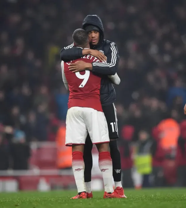 Framed Print : Clash of Stars: Lacazette vs. Martial - Arsenal vs. Manchester United, Premier League 2017-18 Framed Print : Clash of Stars: Lacazette vs. Martial - Arsenal vs. Manchester United, Premier League 2017-18