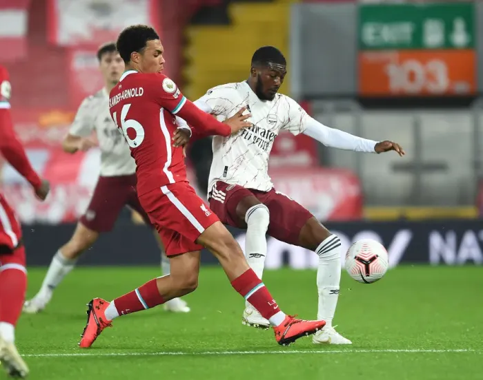 Framed Print : Clash of the Stars: Maitland-Niles vs. Alexander-Arnold - Liverpool vs. Arsenal, 2020-21 Premier League Framed Print : Clash of the Stars: Maitland-Niles vs. Alexander-Arnold - Liverpool vs. Arsenal, 2020-21 Premier League