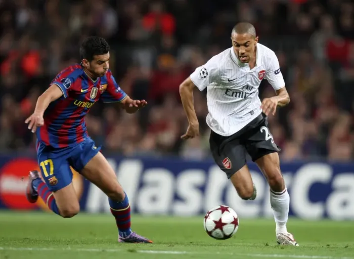 Framed Print : Clash of Stars: Pedro Rodriguez vs. Gael Clichy in Barcelona's 4-1 Victory over Arsenal in the UEFA Champions League Quarterfinals Framed Print : Clash of Stars: Pedro Rodriguez vs. Gael Clichy in Barcelona's 4-1 Victory over Arsenal in the UEFA Champions League Quarterfinals