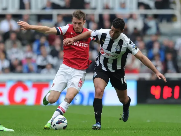Framed Print : Clash of Stars: Ramsey vs Ben Arfa - Newcastle United vs Arsenal, Premier League 2012-13