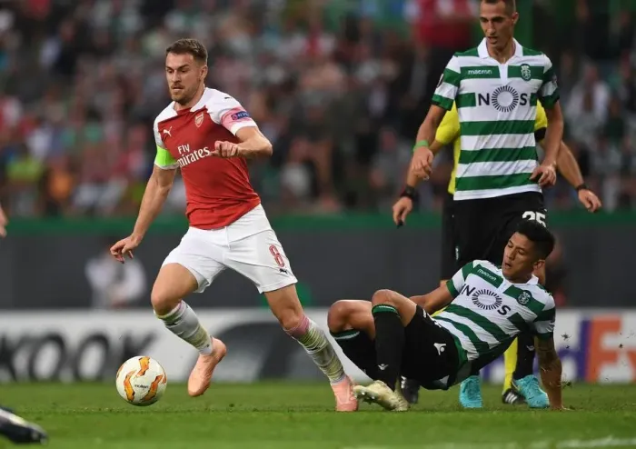 Framed Print : Clash of Stars: Ramsey vs. Montero in Europa League Showdown Framed Print : Clash of Stars: Ramsey vs. Montero in Europa League Showdown