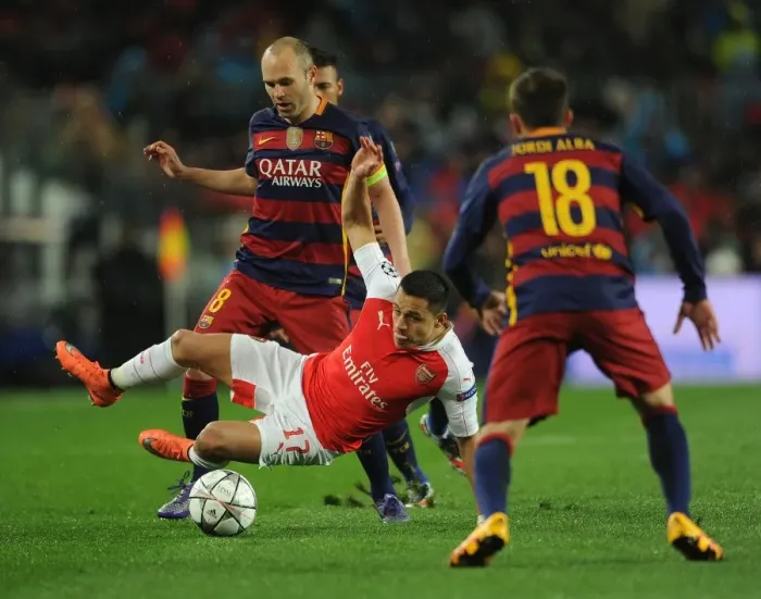 Framed Print : Clash of Stars: Sanchez vs. Iniesta & Alba - Barcelona vs. Arsenal, UEFA Champions League 2016 Framed Print : Clash of Stars: Sanchez vs. Iniesta & Alba - Barcelona vs. Arsenal, UEFA Champions League 2016