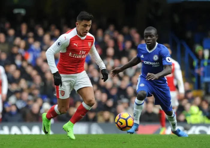 Framed Print : Clash of Stars: Sanchez vs. Kante - Chelsea vs. Arsenal, Premier League 2016-17 Framed Print : Clash of Stars: Sanchez vs. Kante - Chelsea vs. Arsenal, Premier League 2016-17