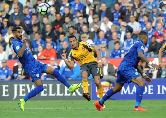 Framed Print : Clash of Stars: Sanchez vs Mahrez - Premier League Showdown Framed Print : Clash of Stars: Sanchez vs Mahrez - Premier League Showdown