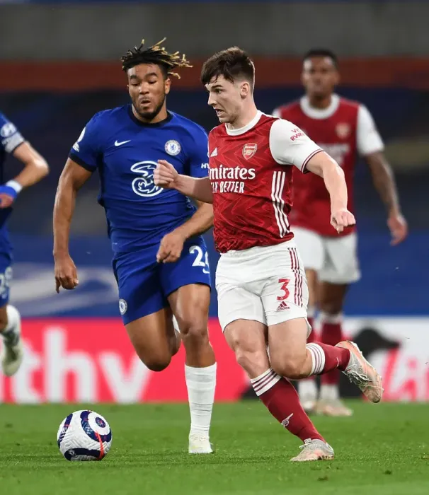Framed Print : Clash of the Stars: Tierney vs. James - A Premier League Showdown: Kieran Tierney of Arsenal vs. Reece James of Chelsea Framed Print : Clash of the Stars: Tierney vs. James - A Premier League Showdown: Kieran Tierney of Arsenal vs. Reece James of Chelsea