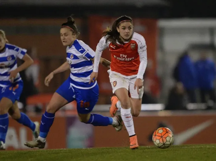 Framed Print : Clash of Stars: Van de Donk vs. Roche in Arsenal Ladies vs. Reading FC Women Framed Print : Clash of Stars: Van de Donk vs. Roche in Arsenal Ladies vs. Reading FC Women