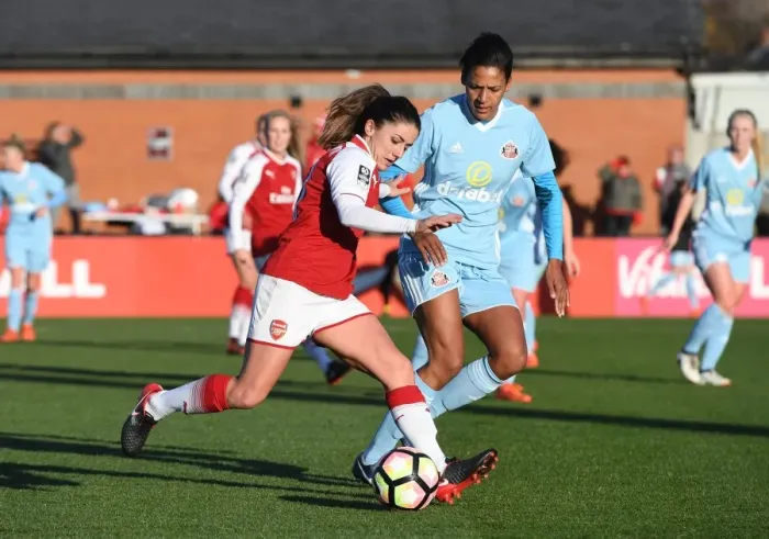 Framed Print : Clash of Stars: Van de Donk vs. Williams - Arsenal Women vs. Sunderland Ladies Framed Print : Clash of Stars: Van de Donk vs. Williams - Arsenal Women vs. Sunderland Ladies