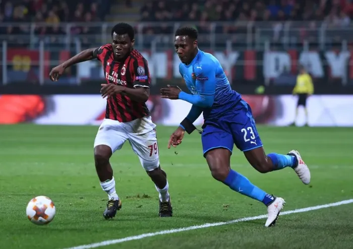 Framed Print : Clash of Stars: Welbeck vs. Kessie in AC Milan vs. Arsenal UEFA Europa League Showdown Framed Print : Clash of Stars: Welbeck vs. Kessie in AC Milan vs. Arsenal UEFA Europa League Showdown