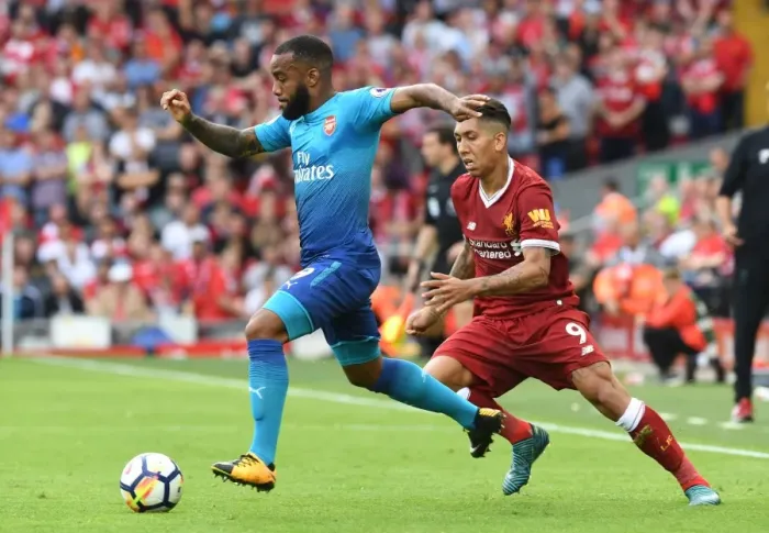 Framed Print : Clash of the Strikers: Lacazette vs. Firmino - Intense Face-Off in Premier League 2017-18 Framed Print : Clash of the Strikers: Lacazette vs. Firmino - Intense Face-Off in Premier League 2017-18