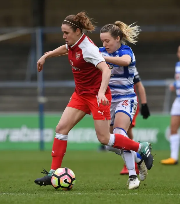 Framed Print : Clash of Talents: Heather O'Reilly vs. Harriet Scott - Reading FC Women vs. Arsenal Ladies, WSL