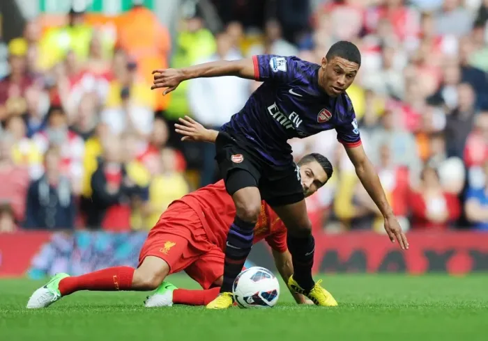 Framed Print : Clash of Talents: Oxlade-Chamberlain vs. Sahin - Liverpool vs. Arsenal, Premier League 2012-13 Framed Print : Clash of Talents: Oxlade-Chamberlain vs. Sahin - Liverpool vs. Arsenal, Premier League 2012-13