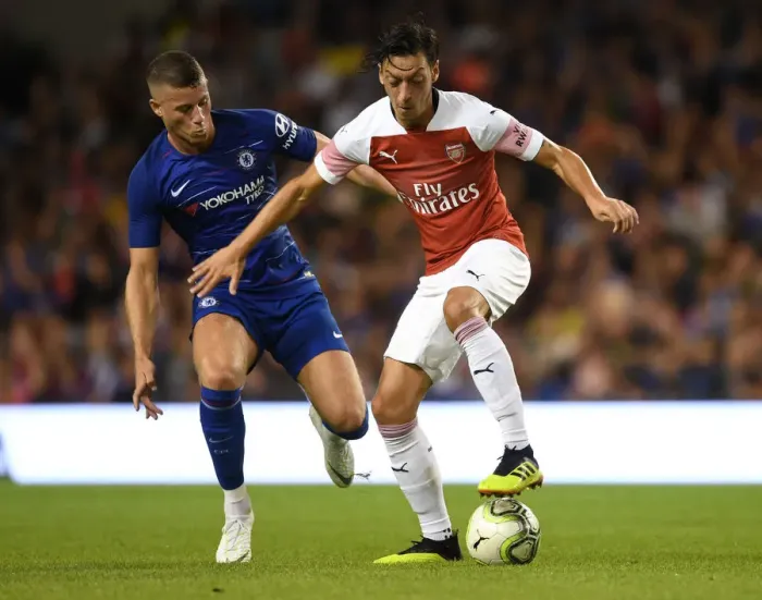 Framed Print : Clash of Talents: Ozil vs Barkley in Arsenal's Pre-Season Battle Against Chelsea (2018) Framed Print : Clash of Talents: Ozil vs Barkley in Arsenal's Pre-Season Battle Against Chelsea (2018)