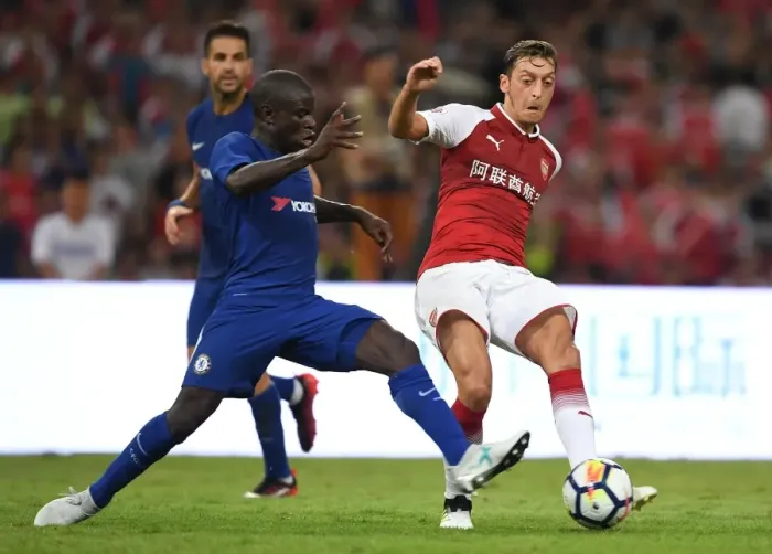 Framed Print : Clash of Talents: Ozil vs. Kante - Arsenal vs. Chelsea Pre-Season 2017-18
