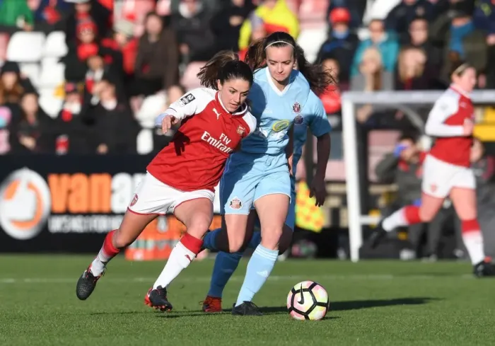 Framed Print : A Clash of Talents: Van de Donk vs. Lipka - Arsenal Women vs. Sunderland Ladies
