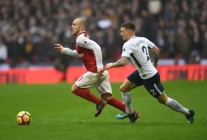 Framed Print : Clash of Talents: Wilshere vs. Trippier - Tottenham vs. Arsenal, Premier League 2017-18