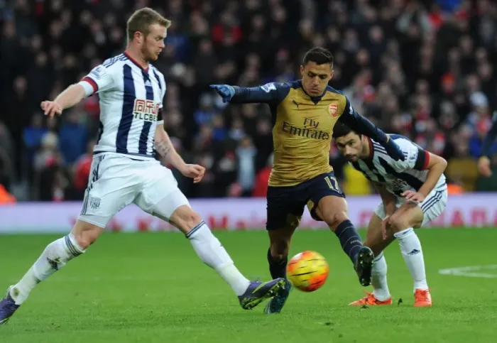 Framed Print : Clash of Titans: Alexis Sanchez vs. Chris Brunt in Premier League Showdown Framed Print : Clash of Titans: Alexis Sanchez vs. Chris Brunt in Premier League Showdown