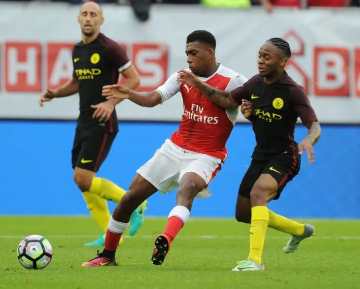 Framed Print : Clash of Titans: Arsenal vs. Manchester City - Pre-Season Battle in Gothenburg (2016-17)