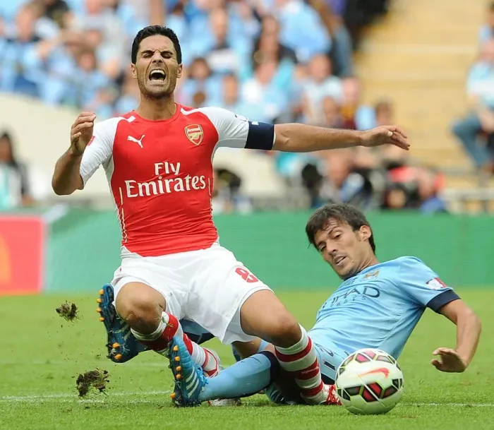Framed Print : Clash of Titans: Arteta vs. Silva - Arsenal vs. Manchester City, FA Community Shield 2014 Framed Print : Clash of Titans: Arteta vs. Silva - Arsenal vs. Manchester City, FA Community Shield 2014
