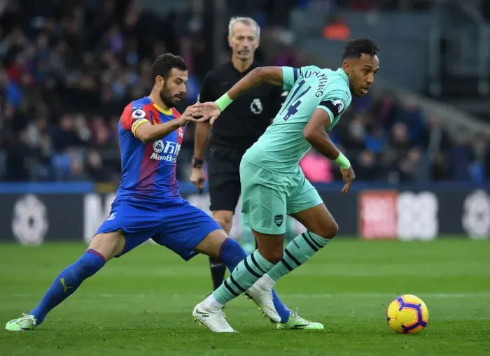 Framed Print : Clash of Titans: Aubameyang vs Milivojevic - A Premier League Face-Off