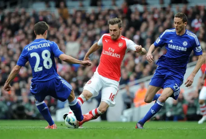 Framed Print : Clash of Titans: Bellerin vs. Azpilicueta & Matic - Arsenal vs. Chelsea Showdown, 2014 / 15 Premier League