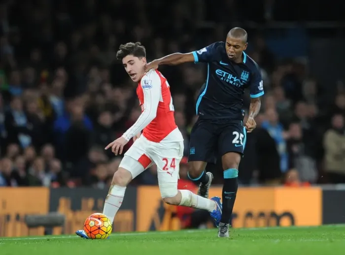 Framed Print : Clash of Titans: Bellerin vs. Fernandinho - Arsenal vs. Manchester City, Premier League 2015-16 Framed Print : Clash of Titans: Bellerin vs. Fernandinho - Arsenal vs. Manchester City, Premier League 2015-16