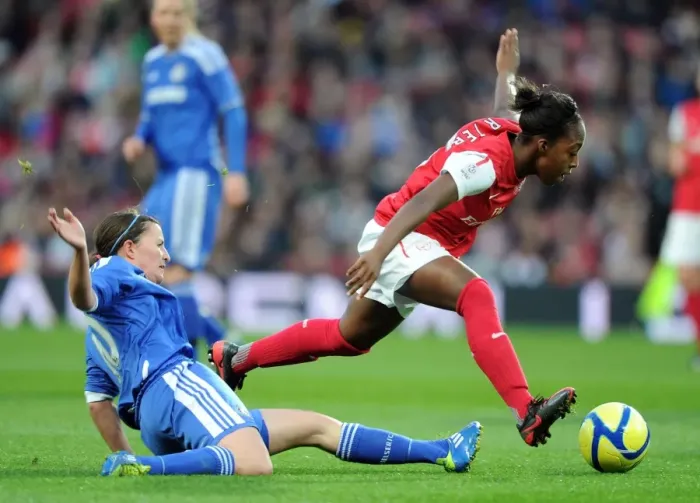 Framed Print : Clash of Titans: Carter vs. Lander in Arsenal Ladies vs. Chelsea FC Showdown