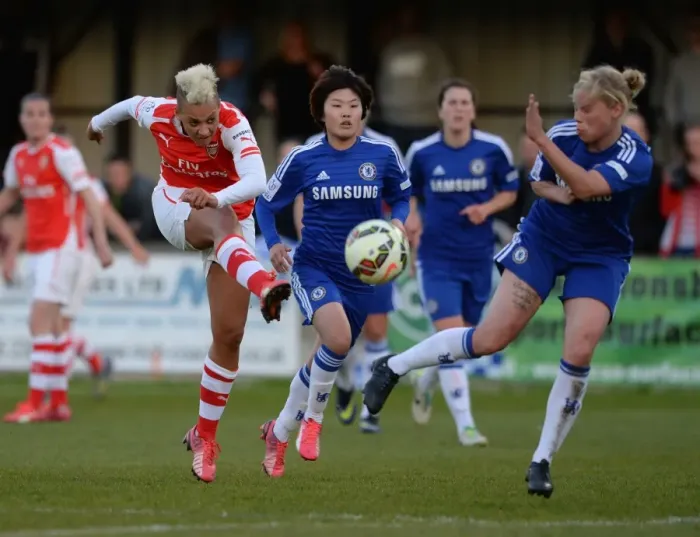 Framed Print : Clash of Titans: Chelsea Ladies vs. Arsenal Ladies - Intense WSL Showdown