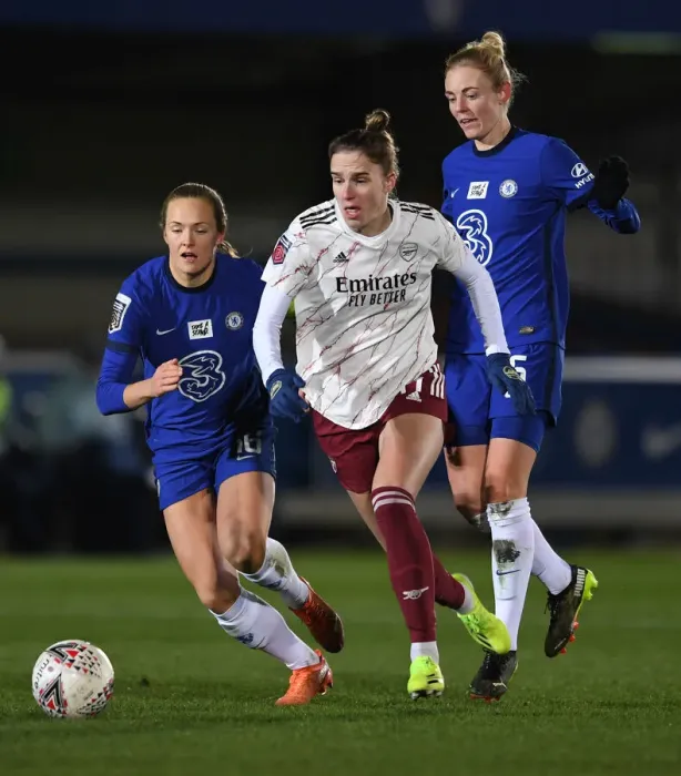 Framed Print : Clash of Titans: Chelsea Women vs. Arsenal Women in FA WSL Showdown