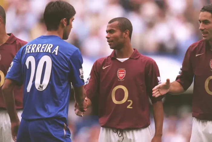 Framed Print : Clash of Titans: Cole vs. Ferreira - Chelsea vs. Arsenal, 2005-06 FA Premier League