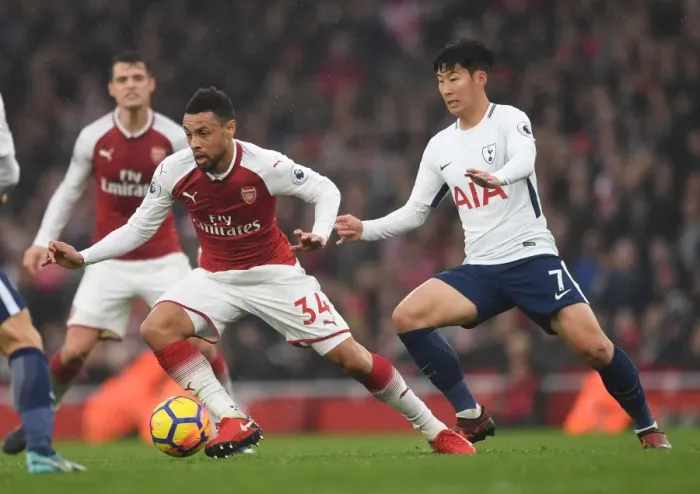 Framed Print : Clash of Titans: Coquelin vs Son in the Arsenal-Tottenham Rivalry Framed Print : Clash of Titans: Coquelin vs Son in the Arsenal-Tottenham Rivalry