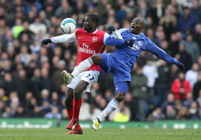 Framed Print : Clash of Titans: Eboue vs. Makelele - Chelsea's Edge: 2:1 Over Arsenal in Premier League Showdown