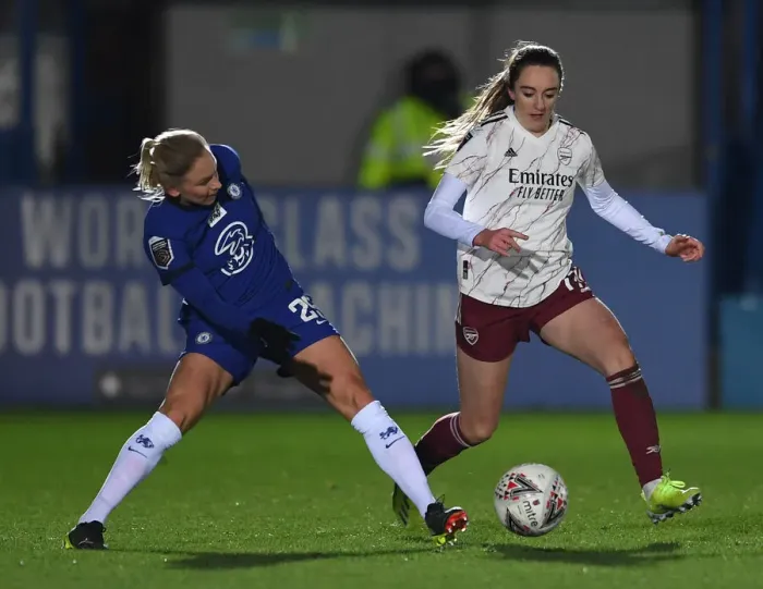Framed Print : Clash of Titans: FA Womens Super League Showdown - Chelsea Women vs. Arsenal Women (2020-21)