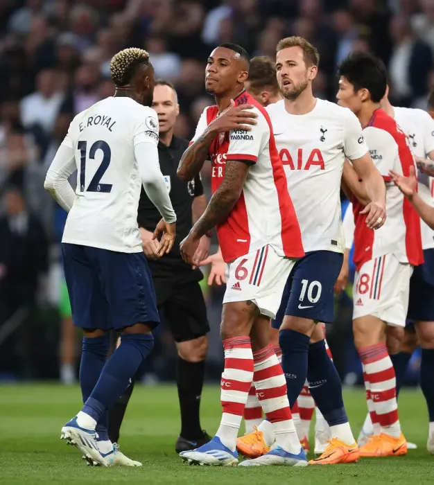 Framed Print : Clash of Titans: Gabriel vs. Emerson Royal - Premier League Showdown between Arsenal and Tottenham, 2021-22