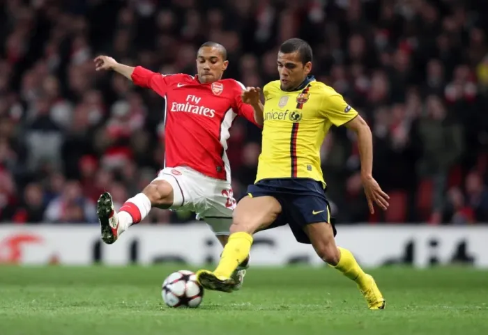 Framed Print : Clash of Titans: Gael Clichy vs Daniel Alves - Arsenal vs Barcelona, 2:2, UEFA Champions League Quarterfinal, Emirages Stadium, 31 / 3 / 10 Framed Print : Clash of Titans: Gael Clichy vs Daniel Alves - Arsenal vs Barcelona, 2:2, UEFA Champions League Quarterfinal, Emirages Stadium, 31 / 3 / 10