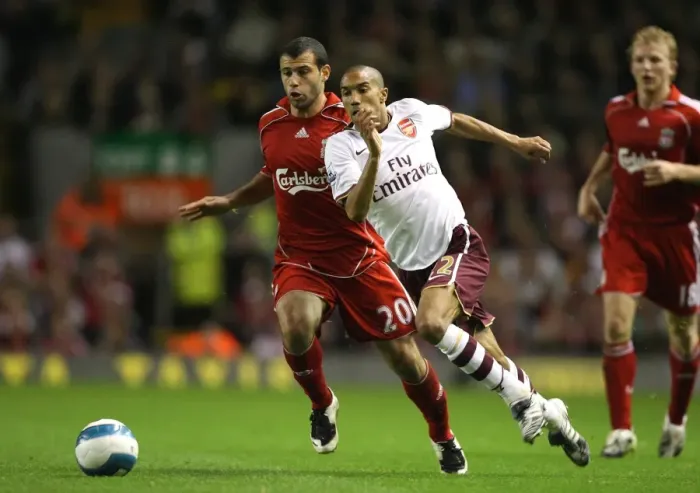 Framed Print : Clash of Titans: Gael Clichy vs. Javier Mascherano - Liverpool vs. Arsenal, Barclays Premier League Framed Print : Clash of Titans: Gael Clichy vs. Javier Mascherano - Liverpool vs. Arsenal, Barclays Premier League