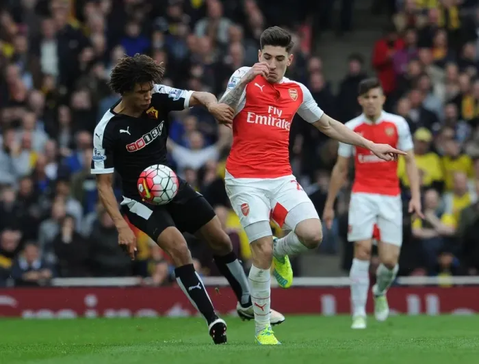 Framed Print : Clash of the Titans: Hector Bellerin vs. Nathan Ake in Intense Arsenal vs. Watford Showdown Framed Print : Clash of the Titans: Hector Bellerin vs. Nathan Ake in Intense Arsenal vs. Watford Showdown