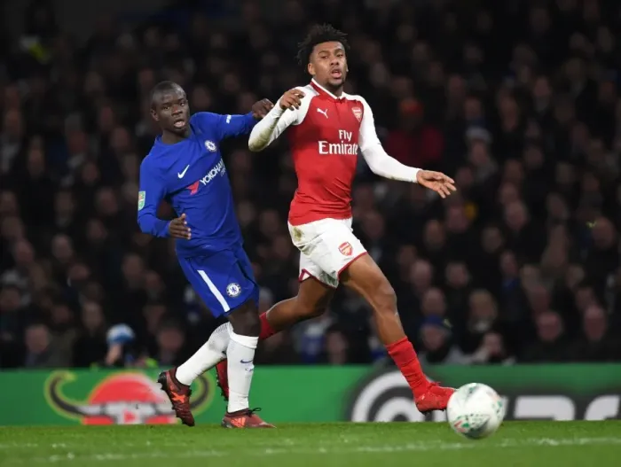 Framed Print : Clash of Titans: Iwobi vs. Kante - A Carabao Cup Semi-Final Battle