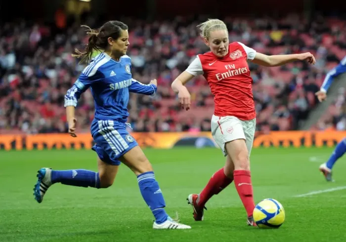 Framed Print : Clash of Titans: Kim Little vs. Claire Rafferty in Arsenal Ladies vs. Chelsea FC Showdown Framed Print : Clash of Titans: Kim Little vs. Claire Rafferty in Arsenal Ladies vs. Chelsea FC Showdown