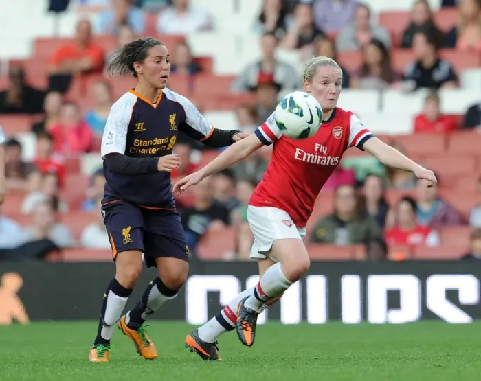 Framed Print : Clash of Titans: Kim Little vs. Fara Williams - Arsenal Ladies FC vs. Liverpool Ladies FC, FA WSL