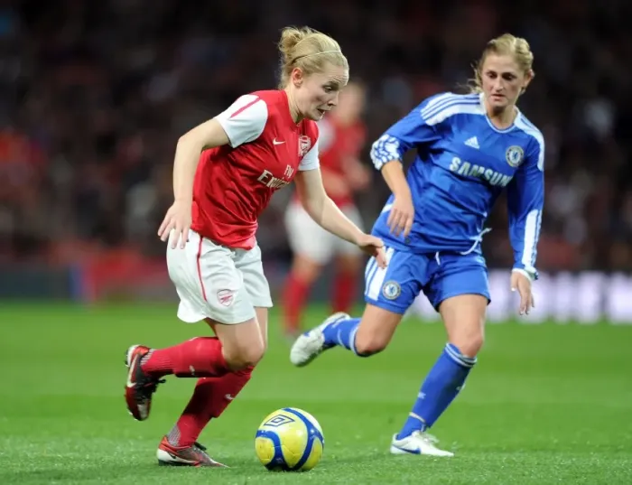 Framed Print : Clash of Titans: Kim Little vs. Laura Coombs in Arsenal Ladies vs. Chelsea LFC Showdown