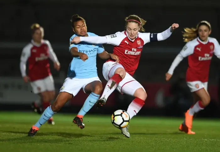 Framed Print : Clash of Titans: Kim Little vs. Nikita Parris in the FA Women's Continental Cup Final