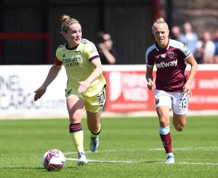 Framed Print : Clash of Titans: Kim Little vs. Tameka Yallop in FA WSL Showdown - Arsenal Women vs. West Ham United Women Framed Print : Clash of Titans: Kim Little vs. Tameka Yallop in FA WSL Showdown - Arsenal Women vs. West Ham United Women