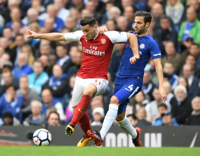 Framed Print : Clash of Titans: Kolasinac vs. Fabregas - Chelsea vs. Arsenal, Premier League 2017-18 Framed Print : Clash of Titans: Kolasinac vs. Fabregas - Chelsea vs. Arsenal, Premier League 2017-18